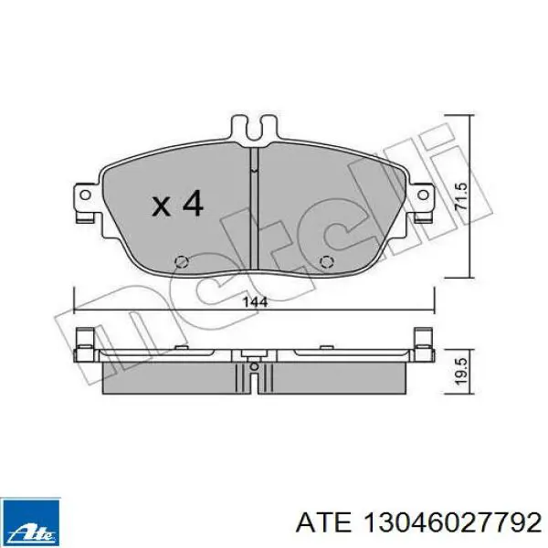 Гальмівні колодки ATE 13046027792 ціна, від 55.09 USD