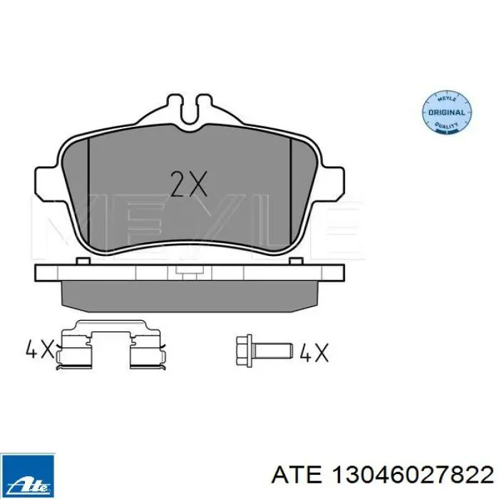 Задні гальмівні колодки ATE 13046027822 ціна, від 118.04 USD