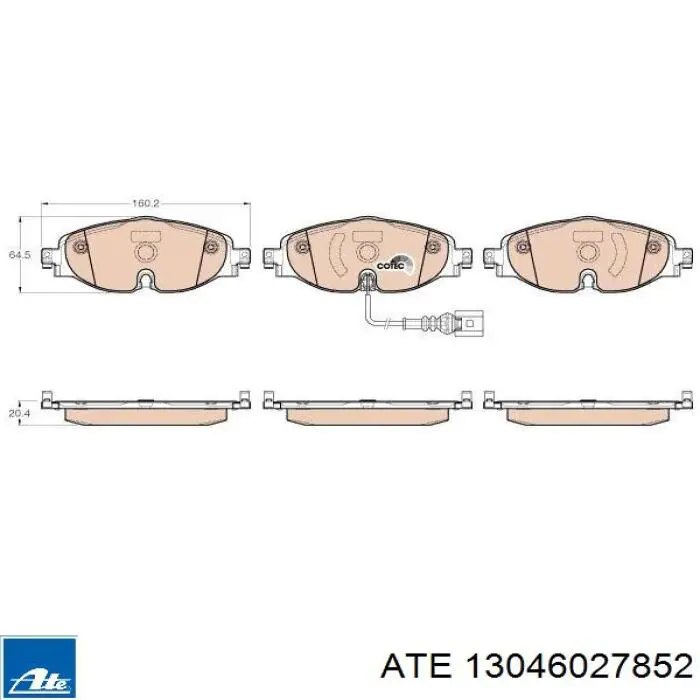 Гальмівні колодки ATE 13046027852 ціна, від 68.77 USD