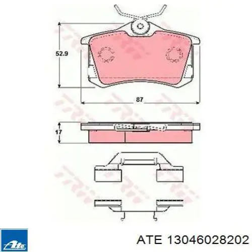 Задні гальмівні колодки ATE 13046028202 ціна, від 23.37 USD