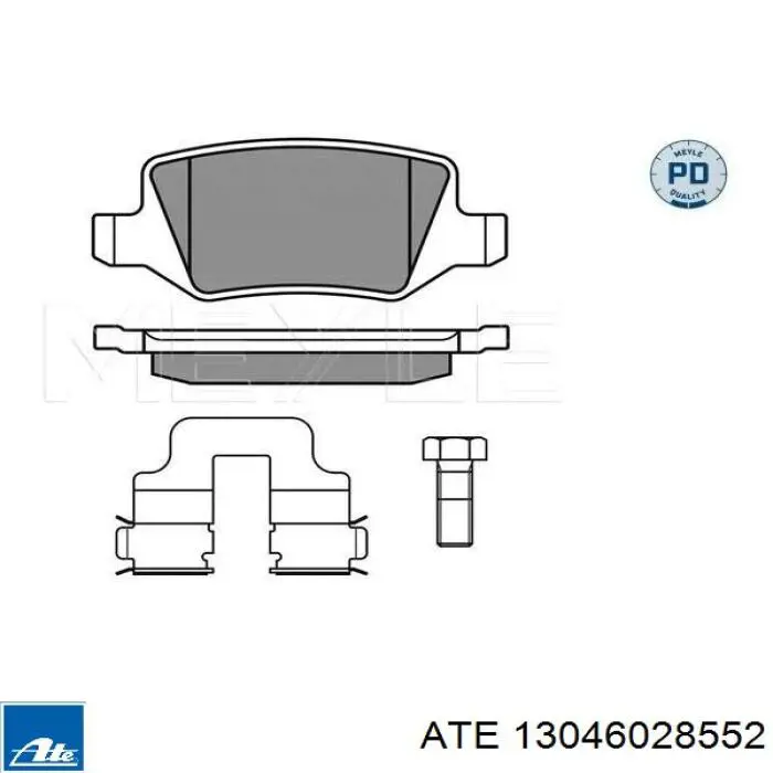 Задні гальмівні колодки ATE 13046028552 ціна, від 25.31 USD