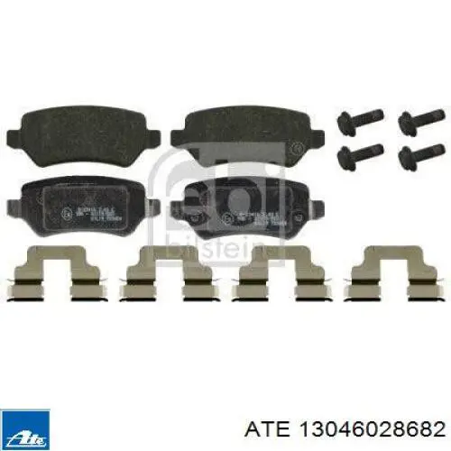 Задні гальмівні колодки ATE 13046028682 ціна, від 23.02 USD