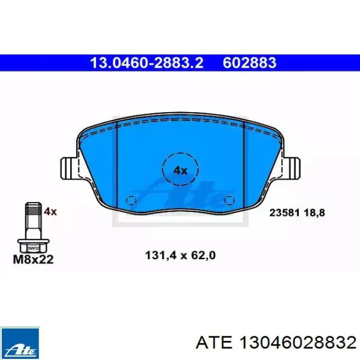 Гальмівні колодки ATE 13046028832 ціна, від 26.55 USD