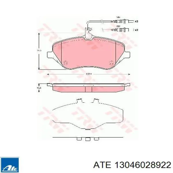 Гальмівні колодки ATE 13046028922 ціна, від 39.24 USD
