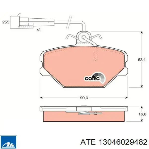 Тормозні колодки ATE 13046029482
