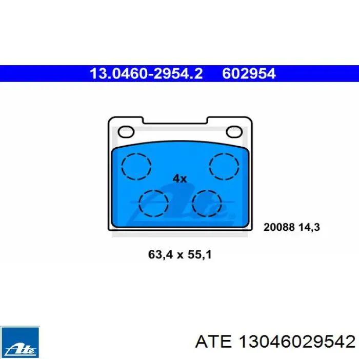 Колодки гальмові задні, дискові 13046029542 ATE