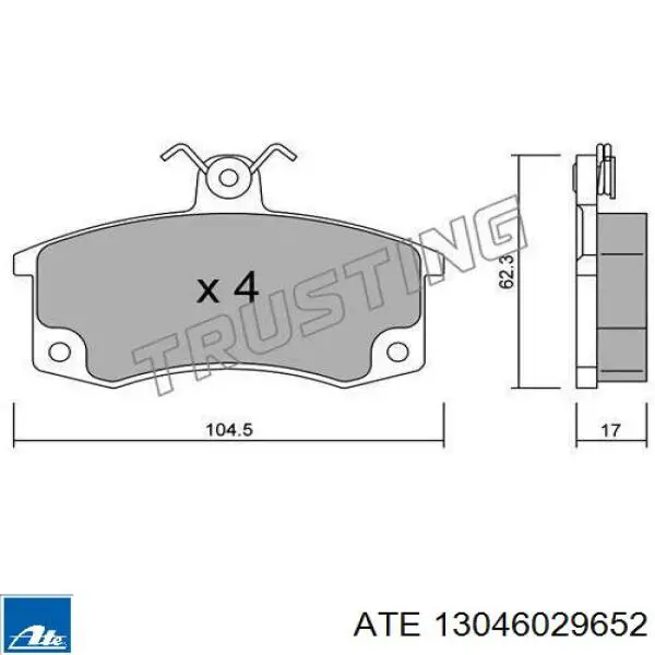 Гальмівні колодки ATE 13046029652 ціна, від 15.20 USD