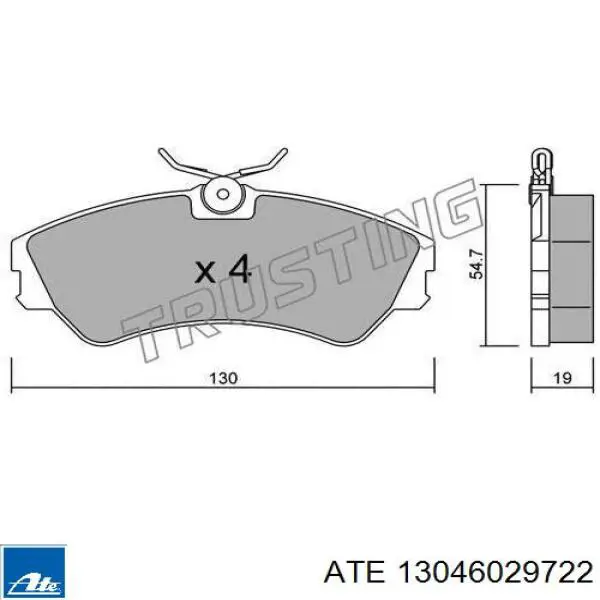 Тормозні колодки ATE 13046029722