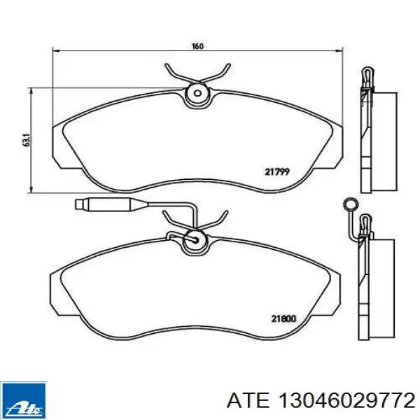 Гальмівні колодки ATE 13046029772 ціна, від 21.62 USD