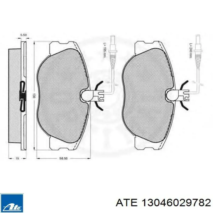 Гальмівні колодки ATE 13046029782 ціна, від 16.87 USD