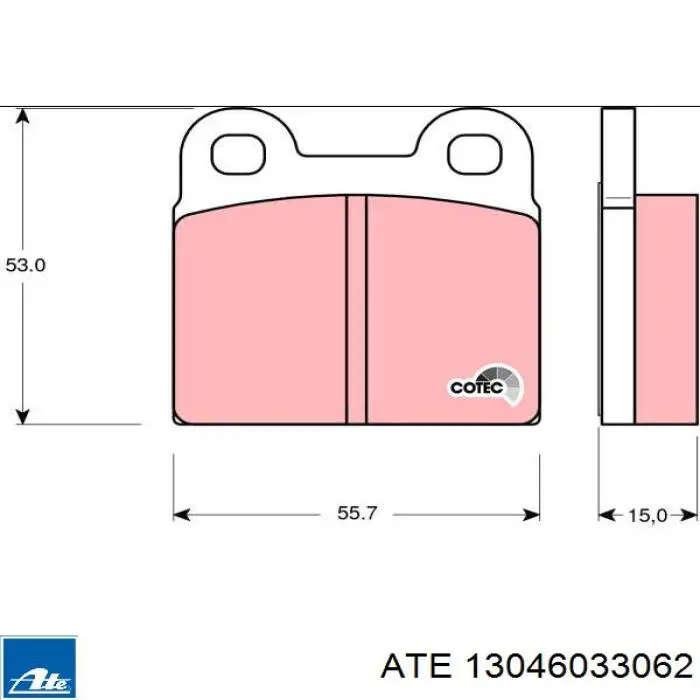 Задні гальмівні колодки ATE 13046033062 ціна, від 17.26 USD