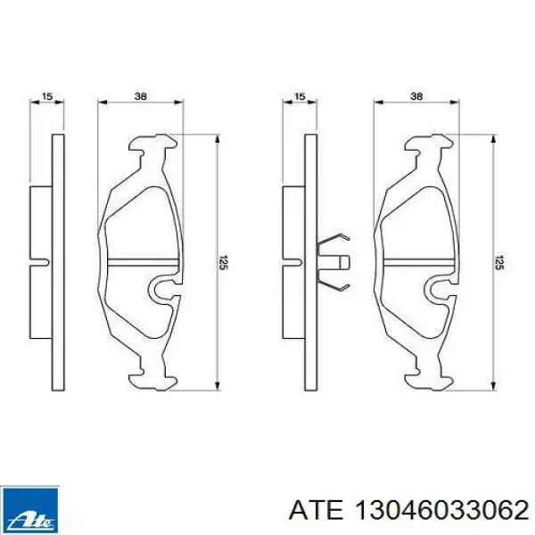 Купити 13046033062 ATE Задні колодки