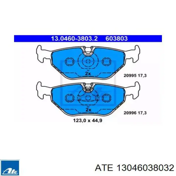 Задні гальмівні колодки ATE 13046038032 ціна, від 22.80 USD