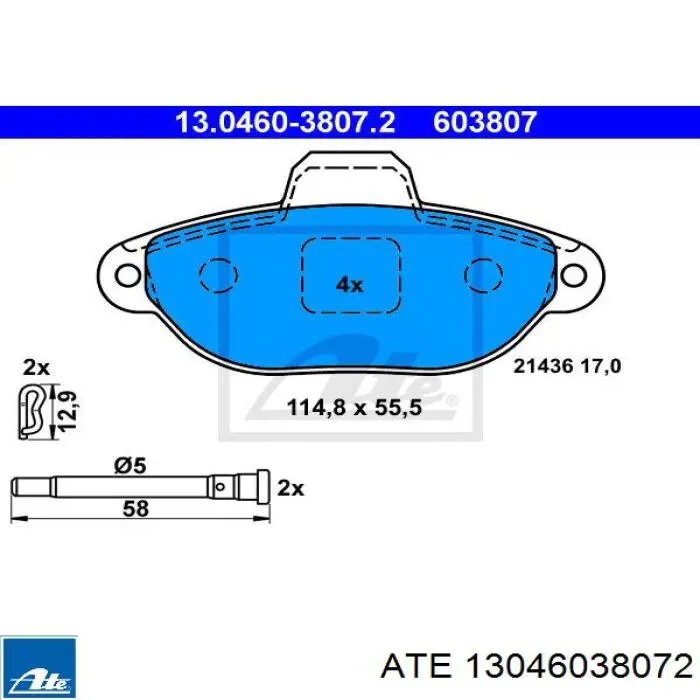 13046038072 ATE колодки гальмівні передні, дискові
