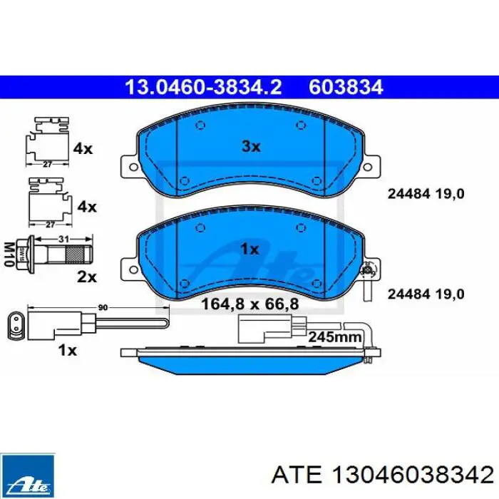 Гальмівні колодки ATE 13046038342 ціна, від 30.84 USD