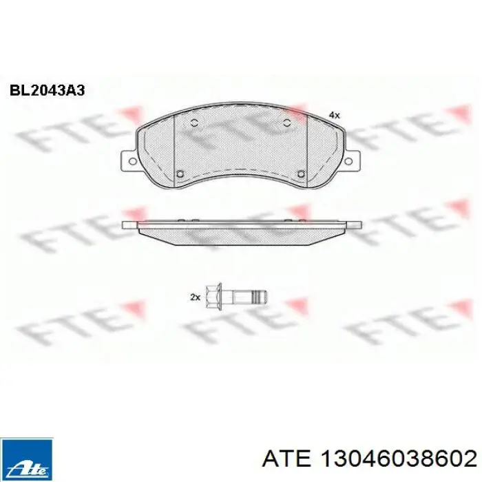 Тормозні колодки ATE 13046038602