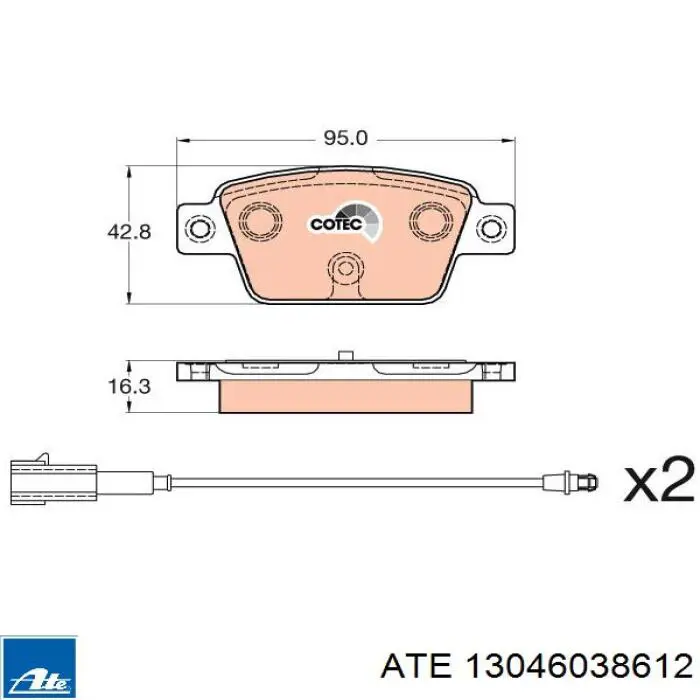 Задні дискові колодки ATE 13046038612