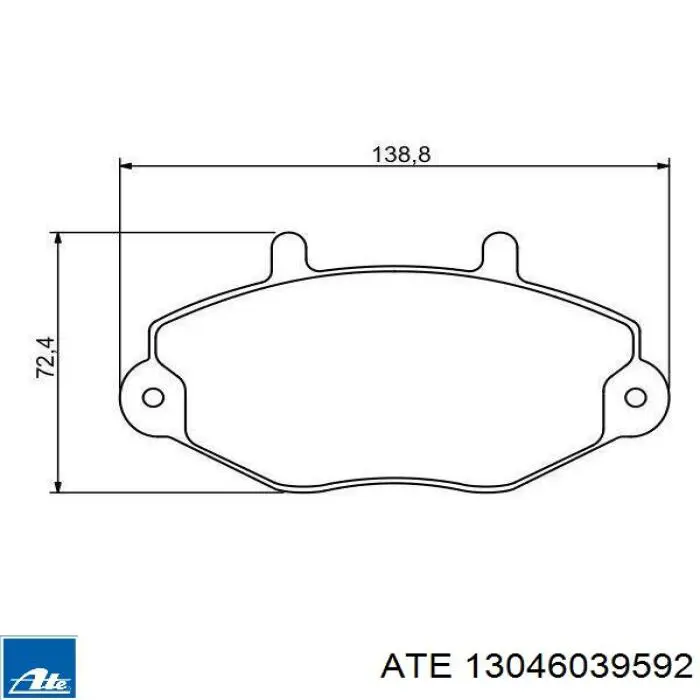 Передні тормозні колодки 13046039592 ATE