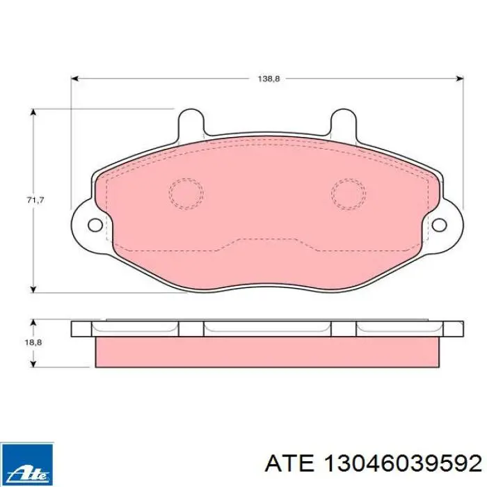 Тормозні колодки ATE 13046039592