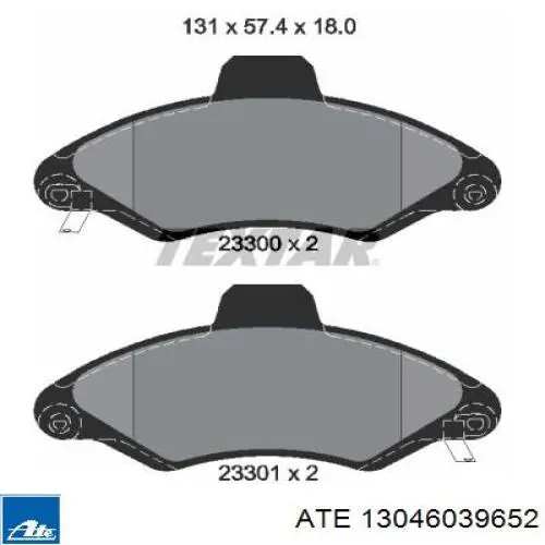 Передні тормозні колодки 13046039652 ATE