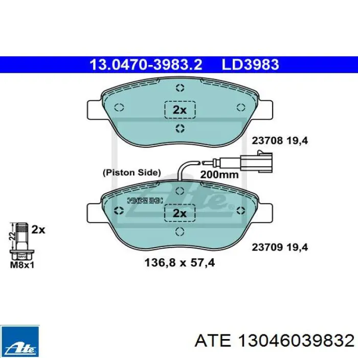 Гальмівні колодки ATE 13046039832 ціна, від 18.98 USD