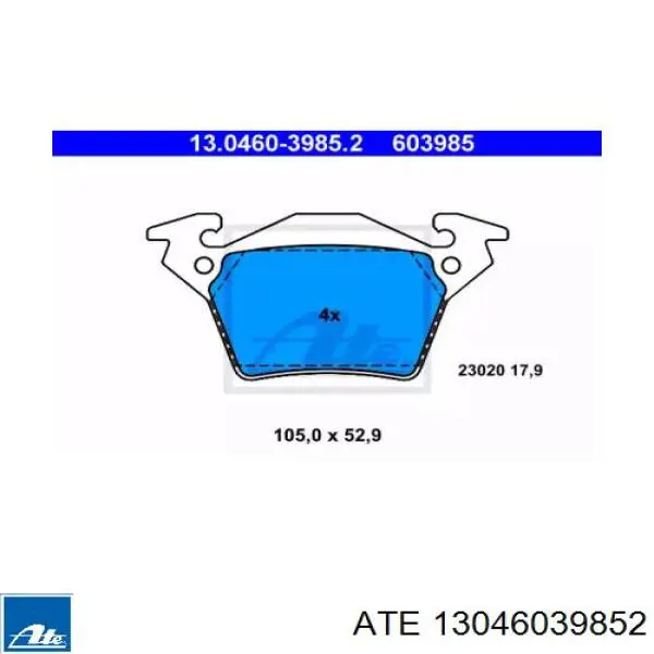Задні дискові колодки ATE 13046039852