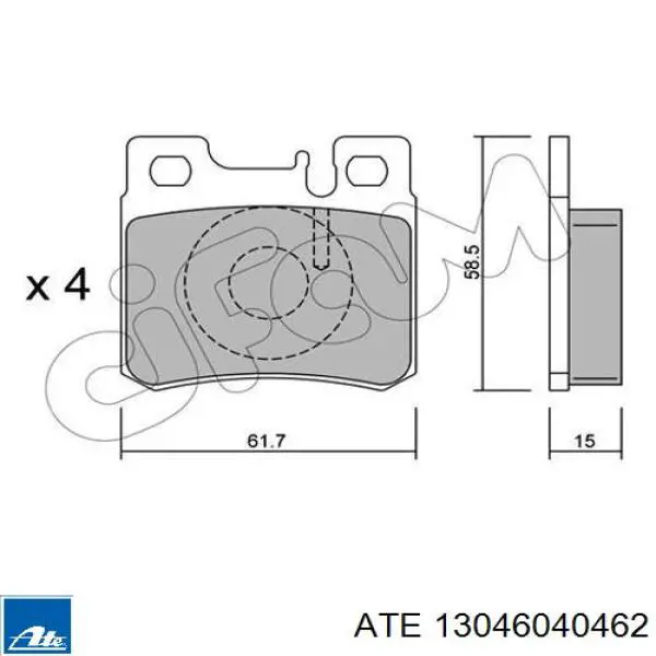 Колодки гальмові задні, дискові 13046040462 ATE