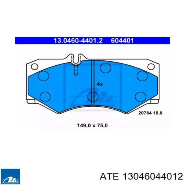 Колодки гальмівні передні, дискові 13046044012 ATE