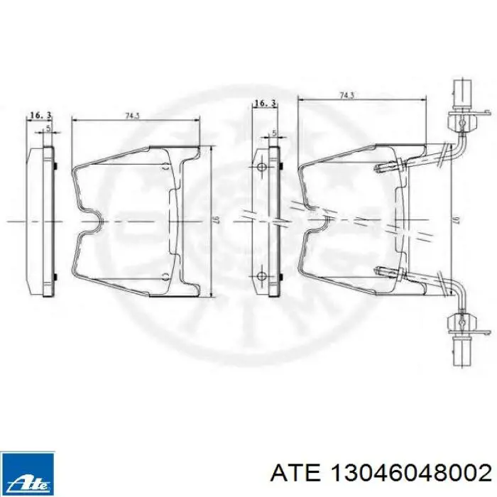 Тормозні колодки ATE 13046048002