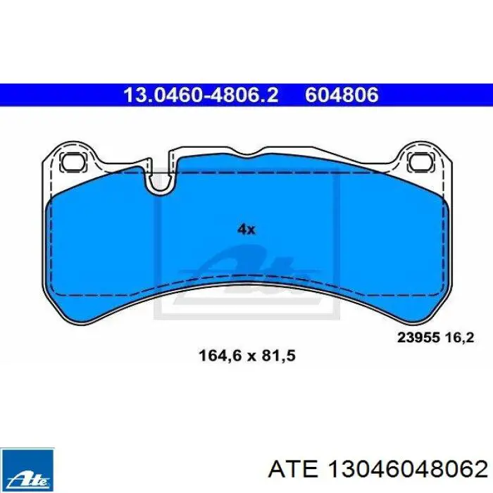 Колодки гальмівні передні, дискові 13046048062 ATE