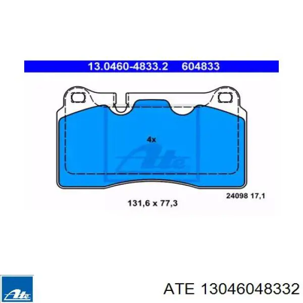 Гальмівні колодки ATE 13046048332 ціна, від 93.10 USD