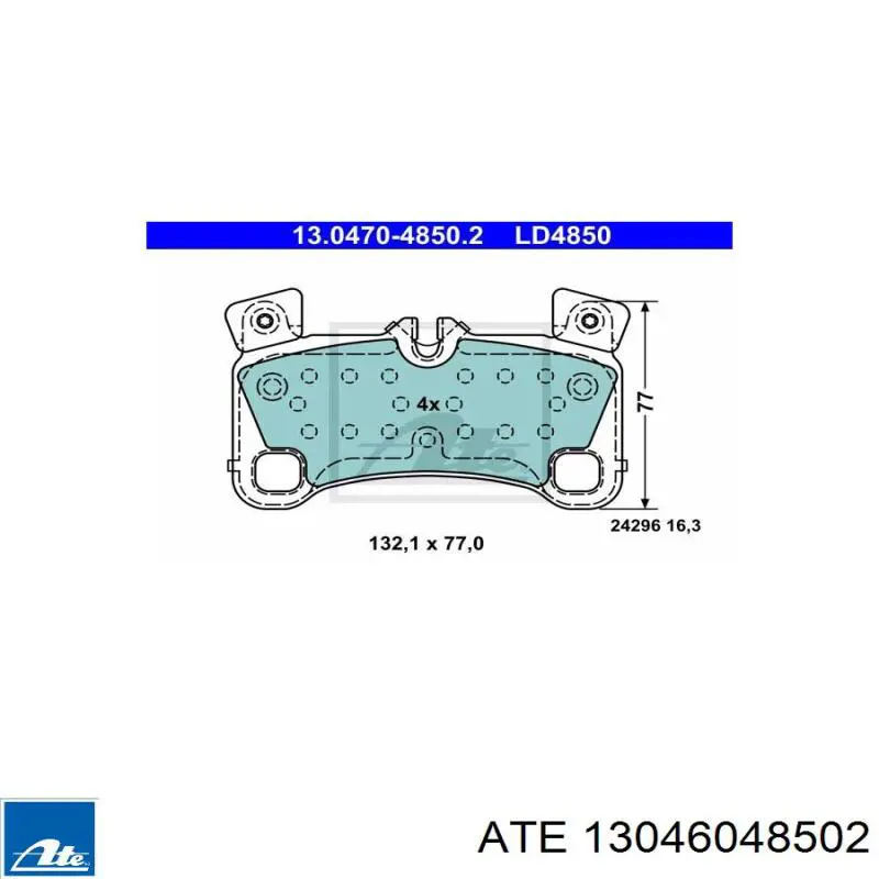 Задні дискові колодки ATE 13046048502