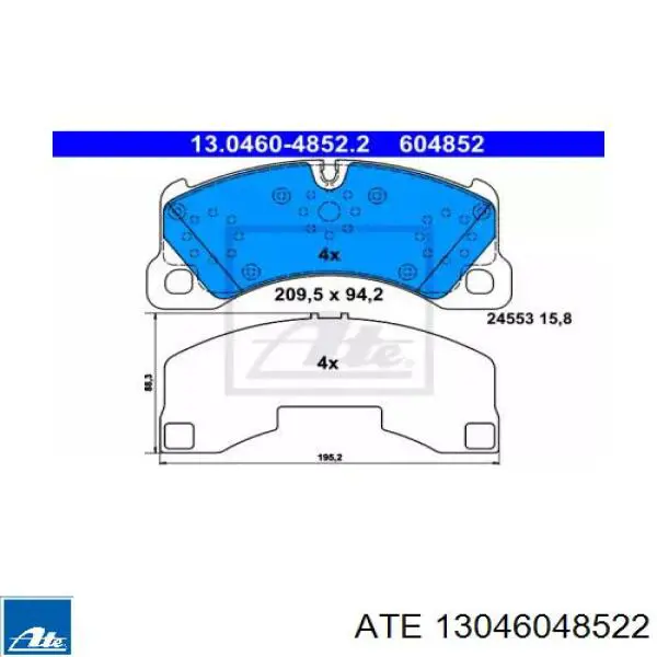 Тормозні колодки ATE 13046048522
