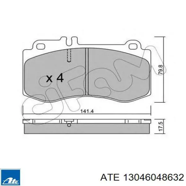 Передні тормозні колодки 13046048632 ATE