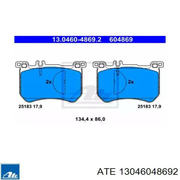 Гальмівні колодки ATE 13046048692 ціна, від 107.74 USD