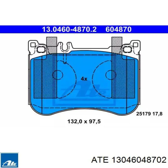 Гальмівні колодки ATE 13046048702 ціна, від 130.32 USD