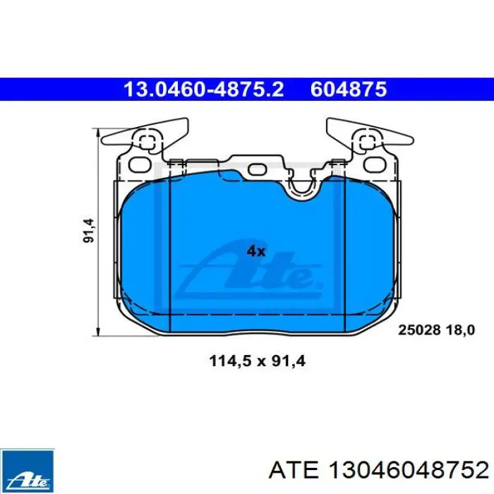 Гальмівні колодки ATE 13046048752 ціна, від 121.53 USD
