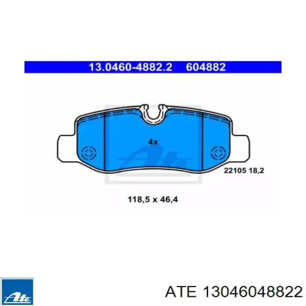Задні гальмівні колодки ATE 13046048822 ціна, від 52.03 USD
