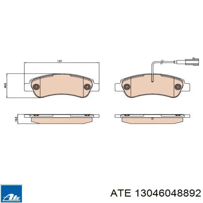 Задні дискові колодки ATE 13046048892