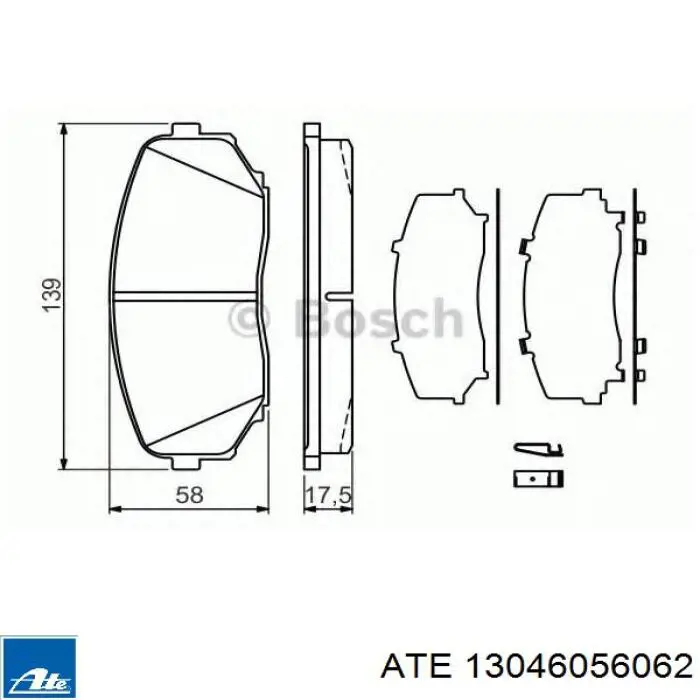 Гальмівні колодки ATE 13046056062 ціна, від 30.13 USD
