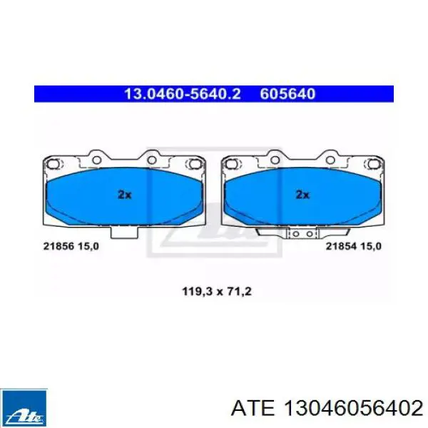 Гальмівні колодки ATE 13046056402 ціна, від 25.00 USD