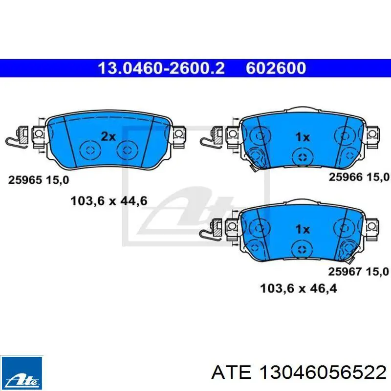 Гальмівні колодки ATE 13046056522 ціна, від 45.40 USD