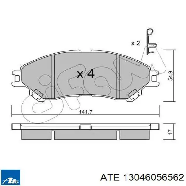 Гальмівні колодки ATE 13046056562 ціна, від 46.99 USD