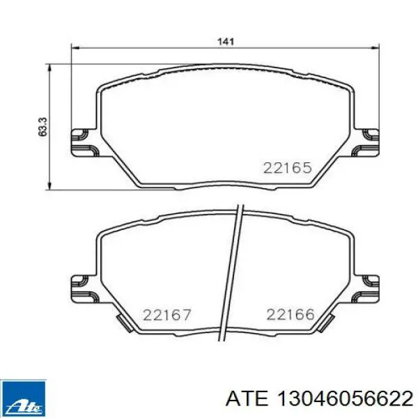 Гальмівні колодки ATE 13046056622 ціна, від 61.34 USD