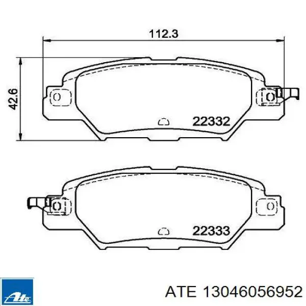 Колодки гальмові задні, дискові 13046056952 ATE