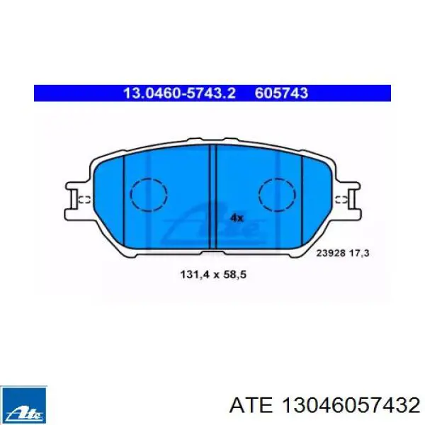 Гальмівні колодки ATE 13046057432 ціна, від 20.33 USD
