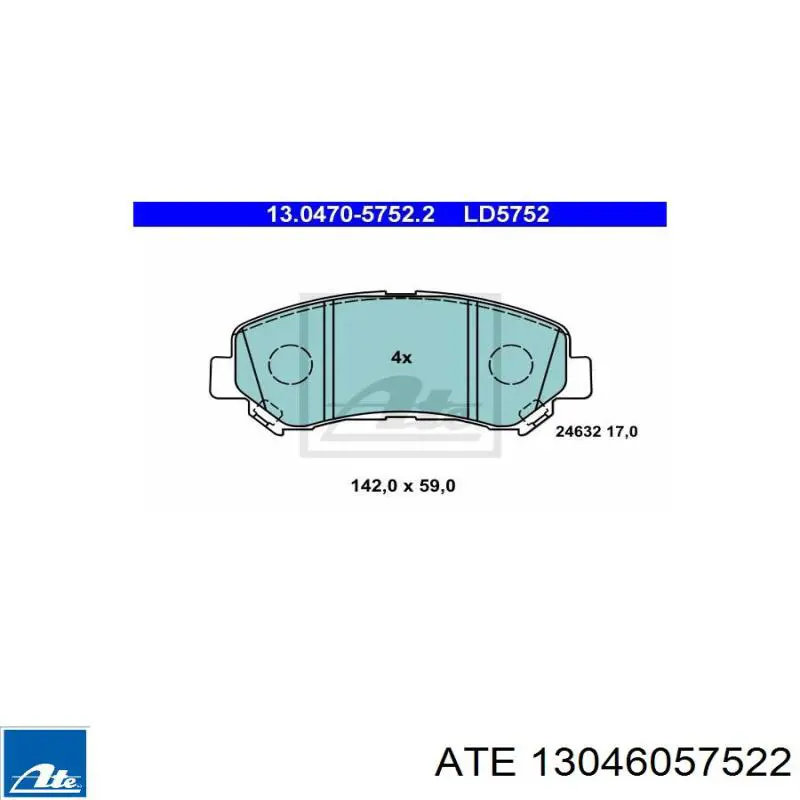 Передні тормозні колодки 13046057522 ATE