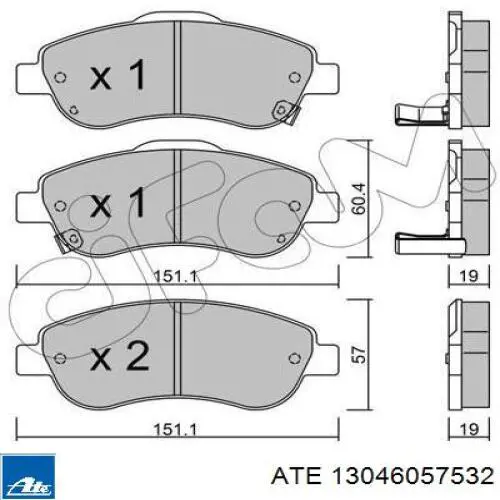 Гальмівні колодки ATE 13046057532 ціна, від 33.75 USD