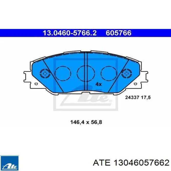 Гальмівні колодки ATE 13046057662 ціна, від 33.71 USD
