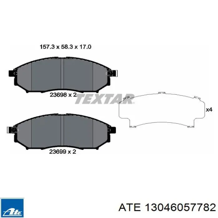 Гальмівні колодки ATE 13046057782 ціна, від 46.57 USD